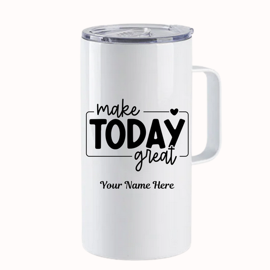 motivational insulated tumbler with handle