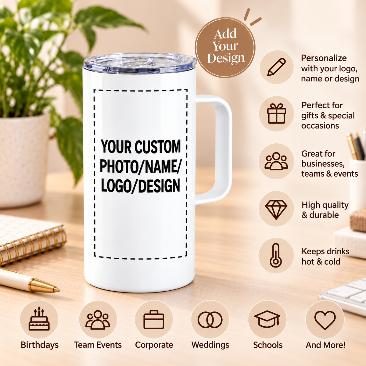 Custom Travel Mug 22 oz